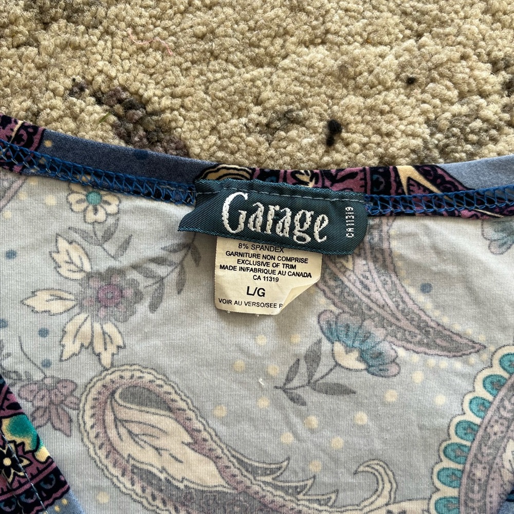 Garage Blue Paisley Long Sleeve Top - Picture 4 of 4